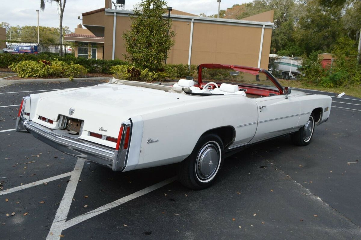 1975 cadillac eldorado convertible triple white new top high bid win 500ci bid!!