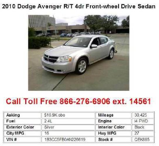 2010 dodge avenger r/t 4dr front-wheel drive sedan silver in dallas, tx