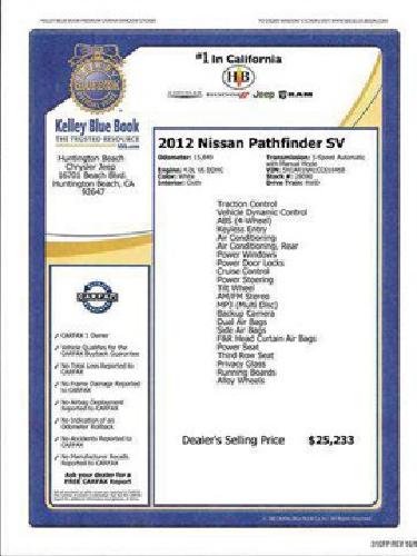 2012 nissan pathfinder sv in huntington beach, ca