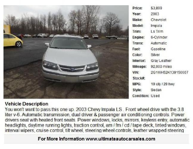 2003 chevy impala in spencerport, ny