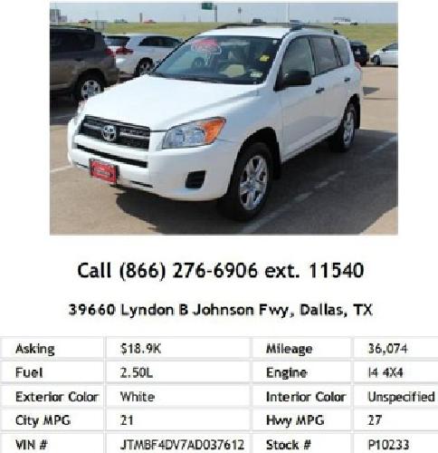 2010 toyota rav4 base white suv i4 in dallas, tx