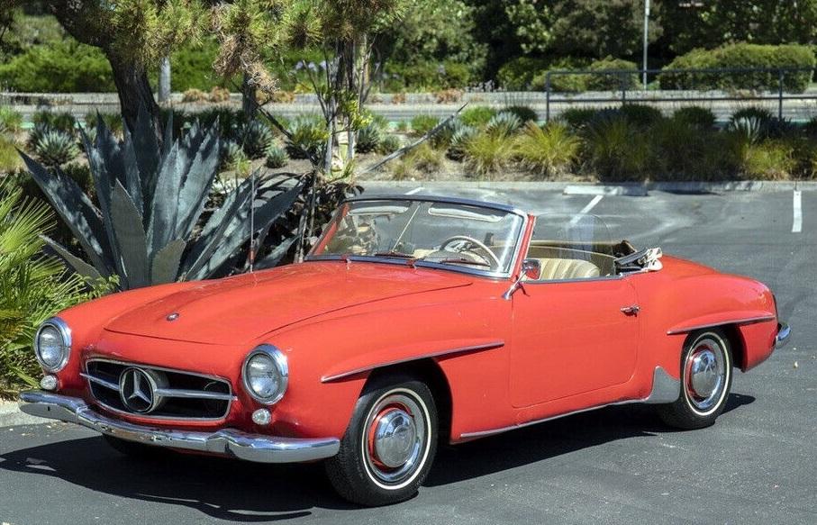 1959 mercedes-benz sl-class 190sl convertible fire engine red