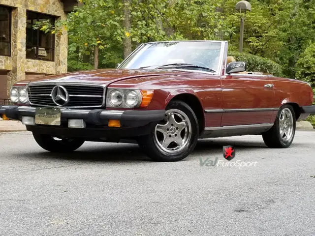 rare 1984 mercedes benz 380 sl orient red palomino, records new seats and 2 tops