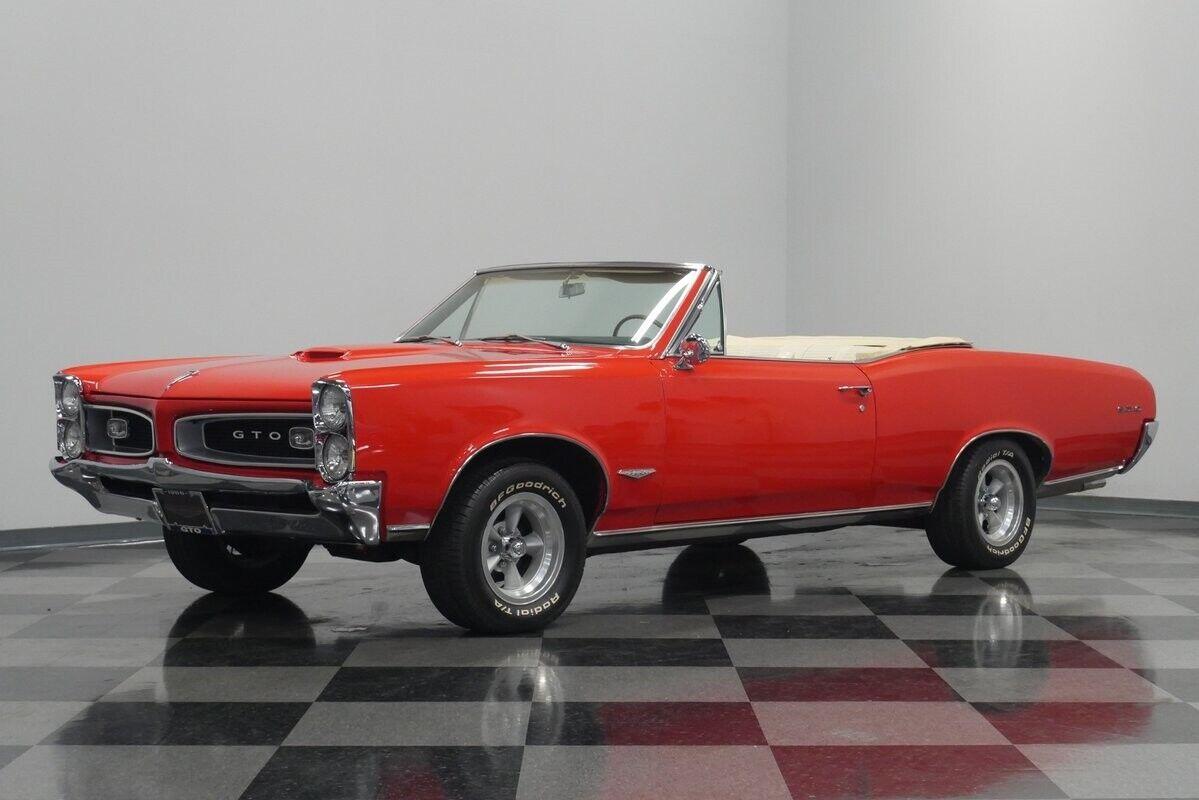 1966 pontiac gto convertible red 389ci tri power automatic