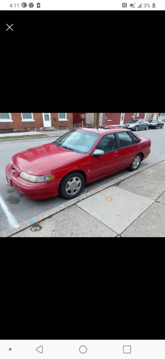 1994 ford taurus sedan red fwd automatic sho