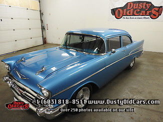1957 teal runs drives new 350v8 turbo 350 ac!