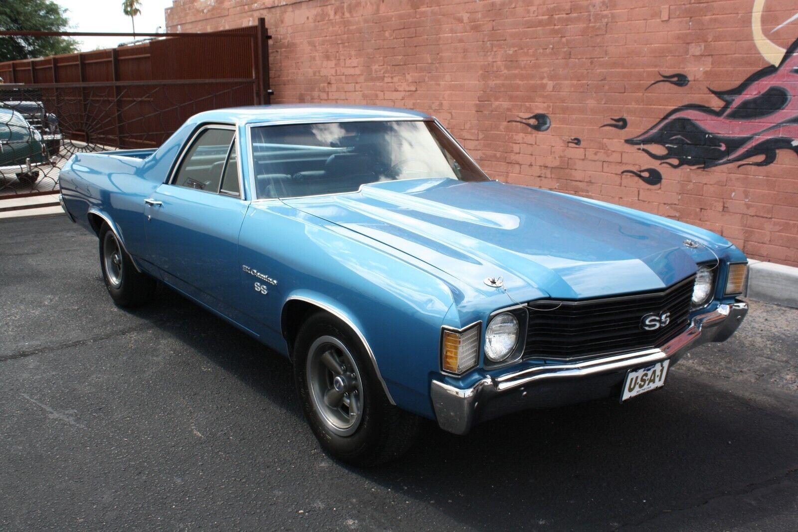 1972 chevrolet el camino original mulsanne blue paint