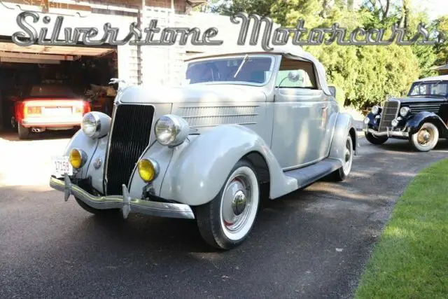 1936 gray cabriolet convertible manual restored flathead v8 roadster
