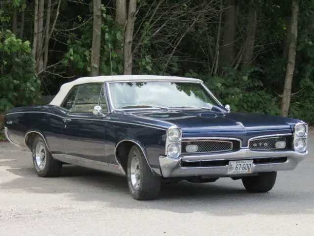 1976 dark blue convertible 4 speed tri-power muscle car gto great driver