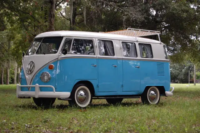 1975 volkswagen bus deluxe 15 window 6 door taxi type 2 rare kombi vw t1 split
