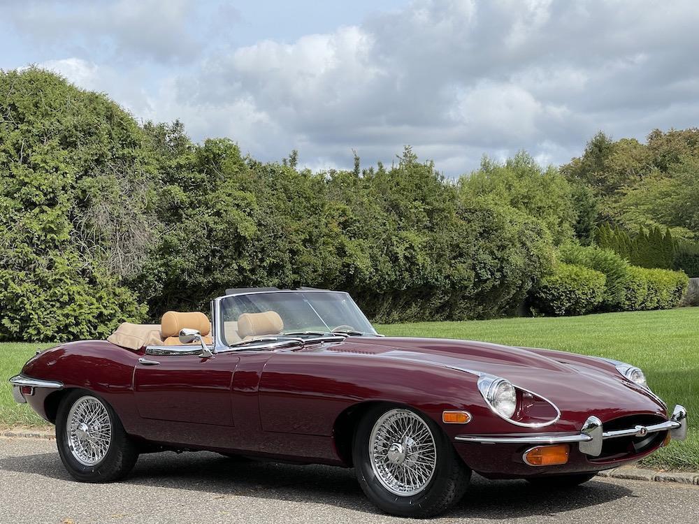 1970 jaguar e type series 2 roadster regency red 87356 miles
