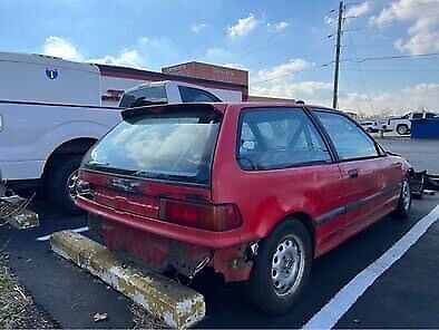 1990 honda civic hatchback red fwd manual