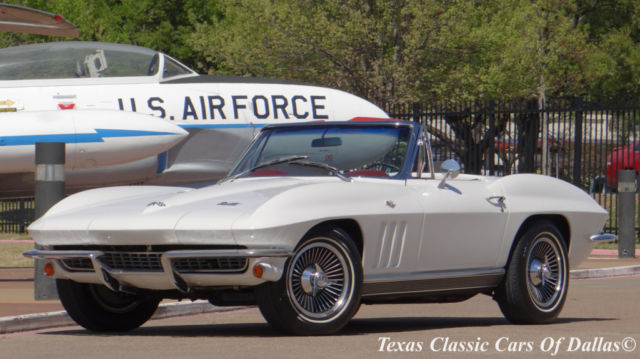 1966 chevrolet corvette convertible 2-door 5.3l 327ci v8 stingray white video