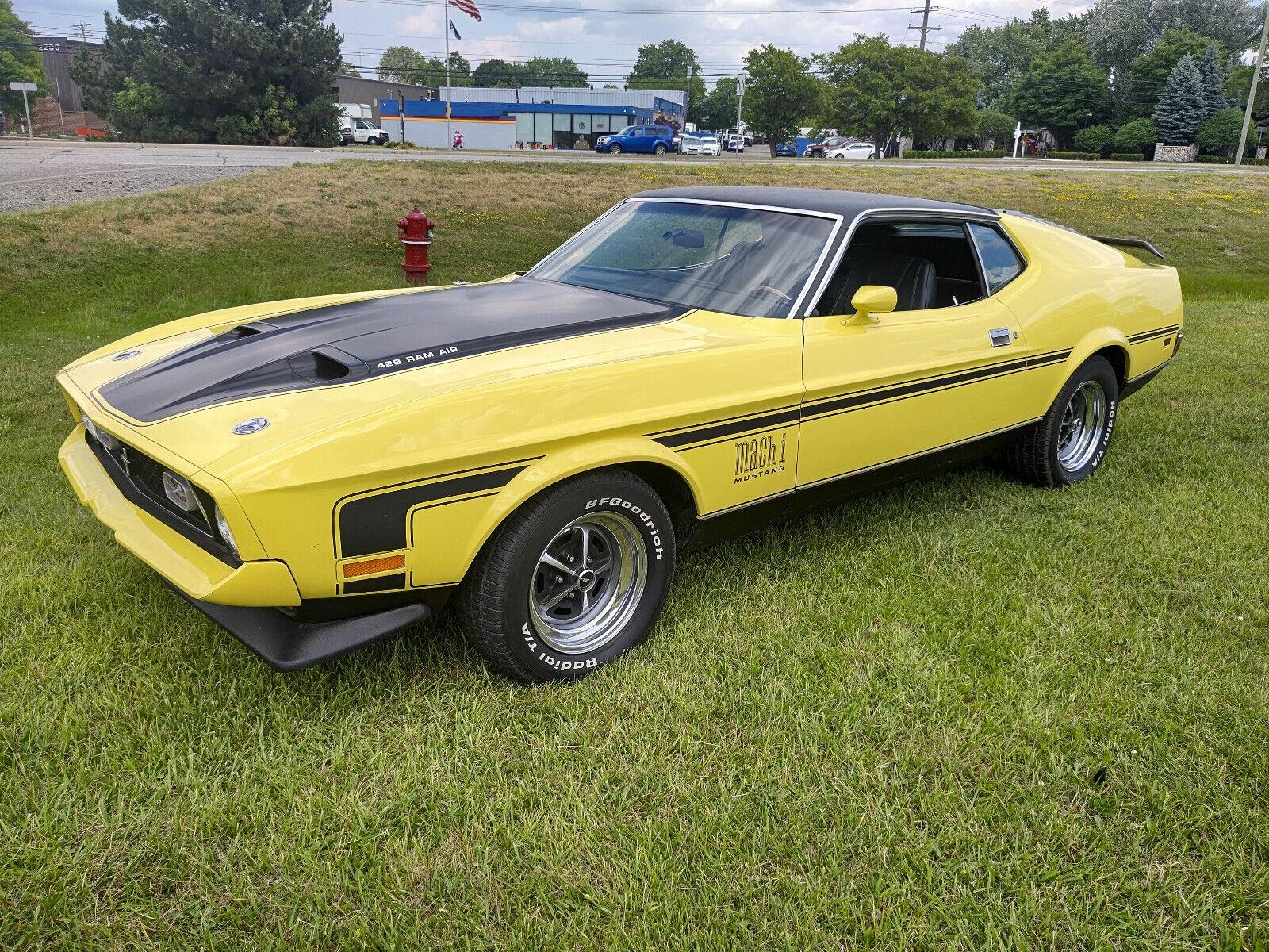 1971 ford mustang mach i 429 cid automatic grabber yellow beautifully restored