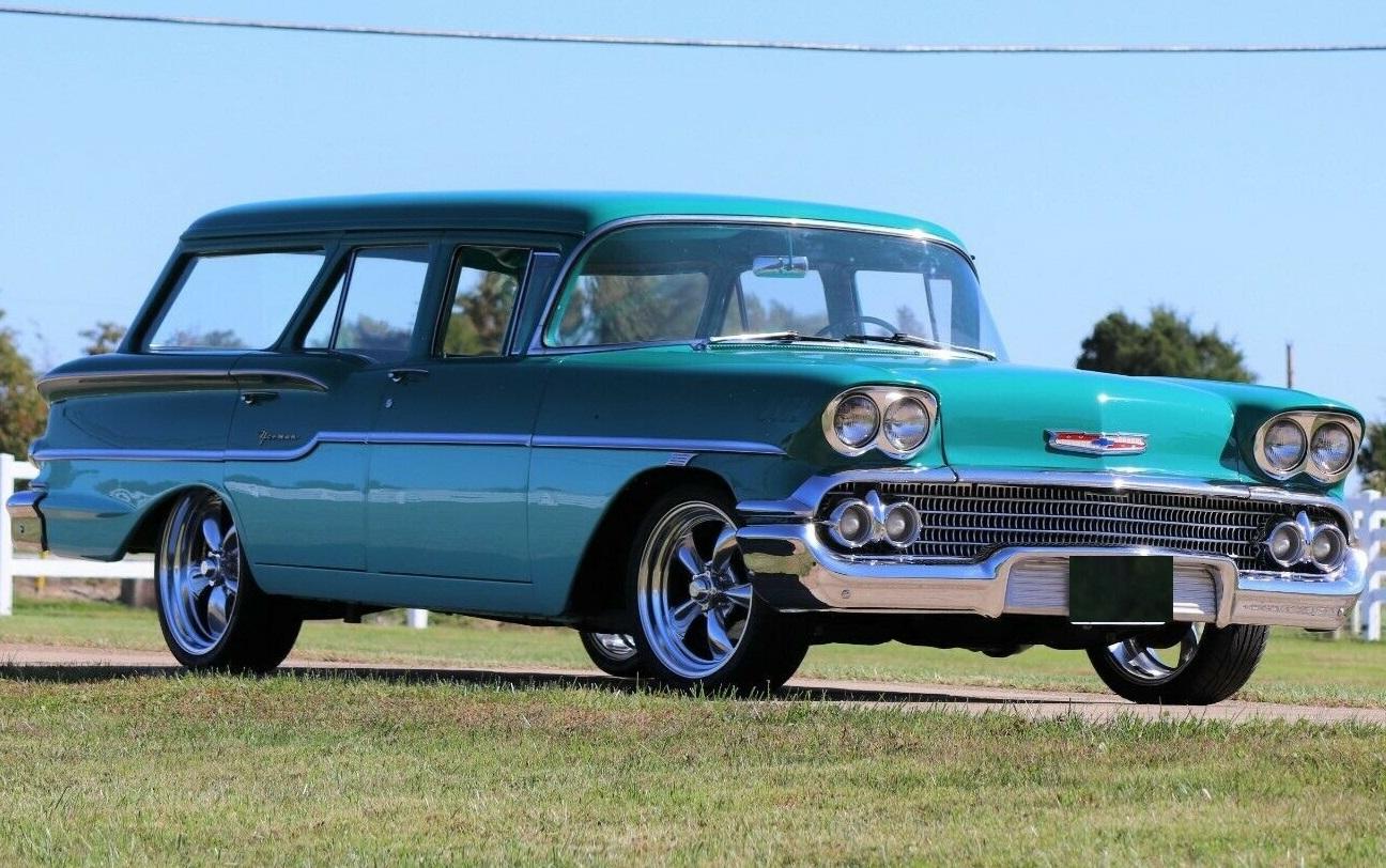 1958 chevrolet yeoman wagon 350 ci forest green