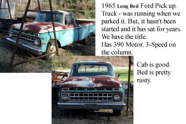 old 1965 ford pickup truck for parts or to rebuild