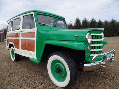 1952 willy's jeep wagon 4x4 woody station wagon 4wd restored 100 photos clean!!!