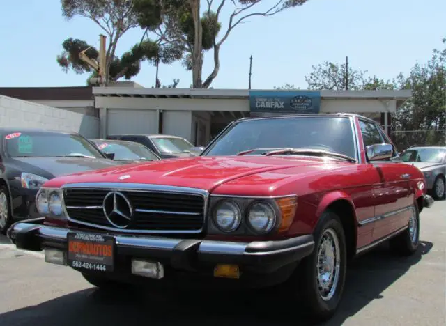 red mercedes benz 380sl convertible power windows chrome rims soft top hard top