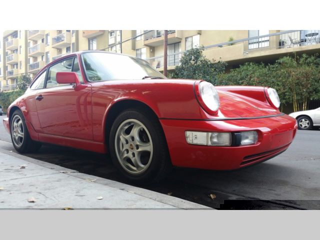 1991 porsche 911 964 coupe guards red showroom automatic sunroof california car