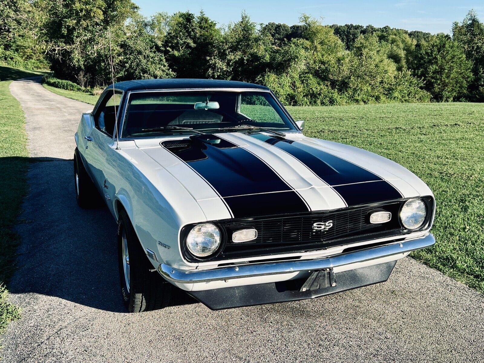 1968 chevrolet camaro 68000 original miles white with black interior