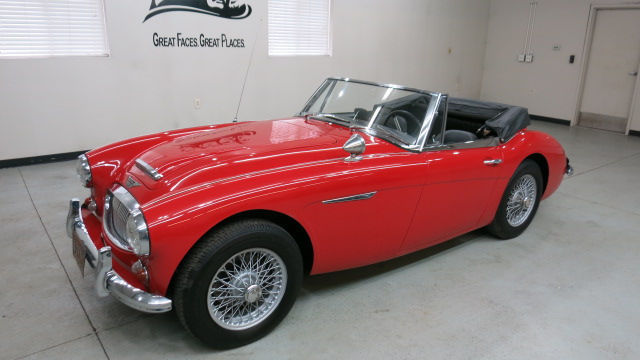 1965 austin healy mk iii "bj8 - stage 2" convertible w/ overdrive, bright red !