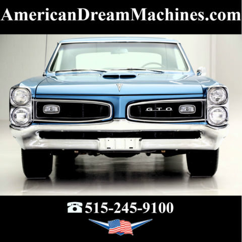 1966 pontiac gto 242 vin fresh built 400ci, 4 spd, metallic blue, bucket seats