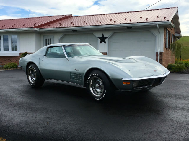 1971 chevrolet corvette rare silver/blue lt1 survivor orig window sticker manual