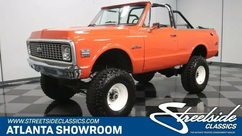 classic vintage chrome chevy k5 4x4 454 big block v8 auto transmission orange