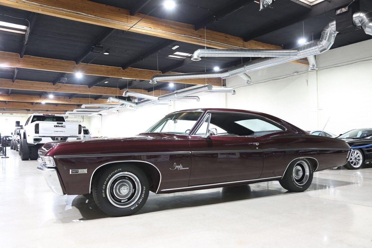 1968 chevrolet impala ss 327 v8 black cherry over white interior