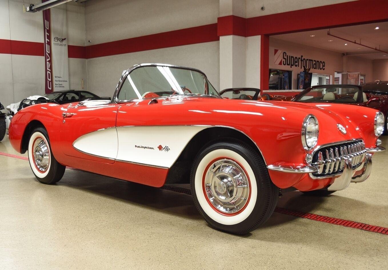 1957 chevrolet corvette venetian redover beige
