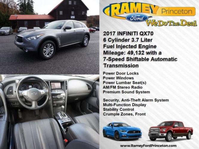 2017 infiniti qx70 base awd 4dr suv for sale in elgood, west virginia