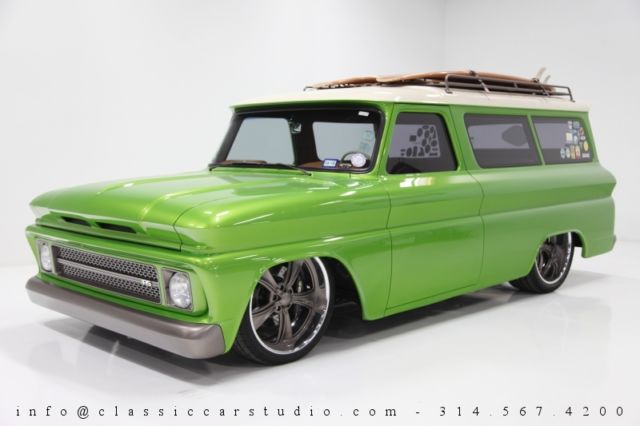 1966 chevrolet suburban "lime crush" - roadster shop built custom surfwagon!