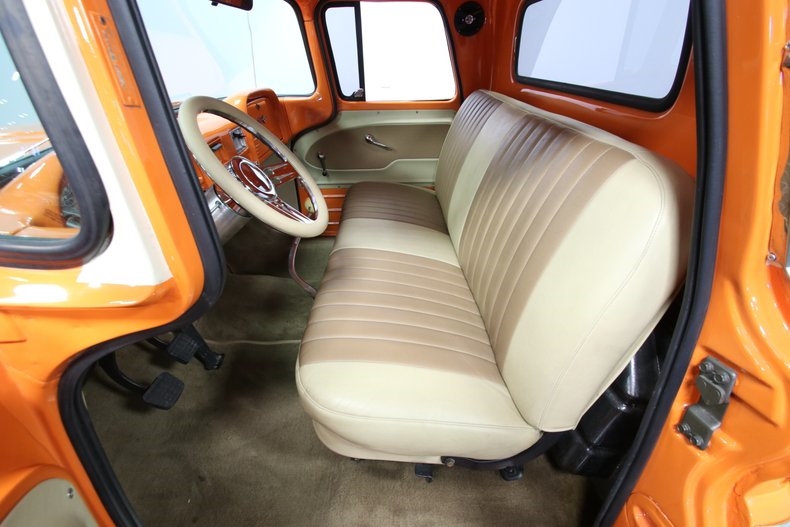 classic vintage chrome lowered restored sbc 2 tone orange tan beige chevy truck