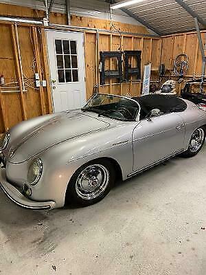 1955 porsche 356a speedster replica gloss grey with black leather interior