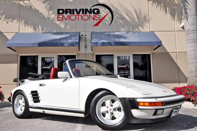 1987 porsche 911 930 turbo cabriolet 505 factory slant nose! white/red! 4-speed!