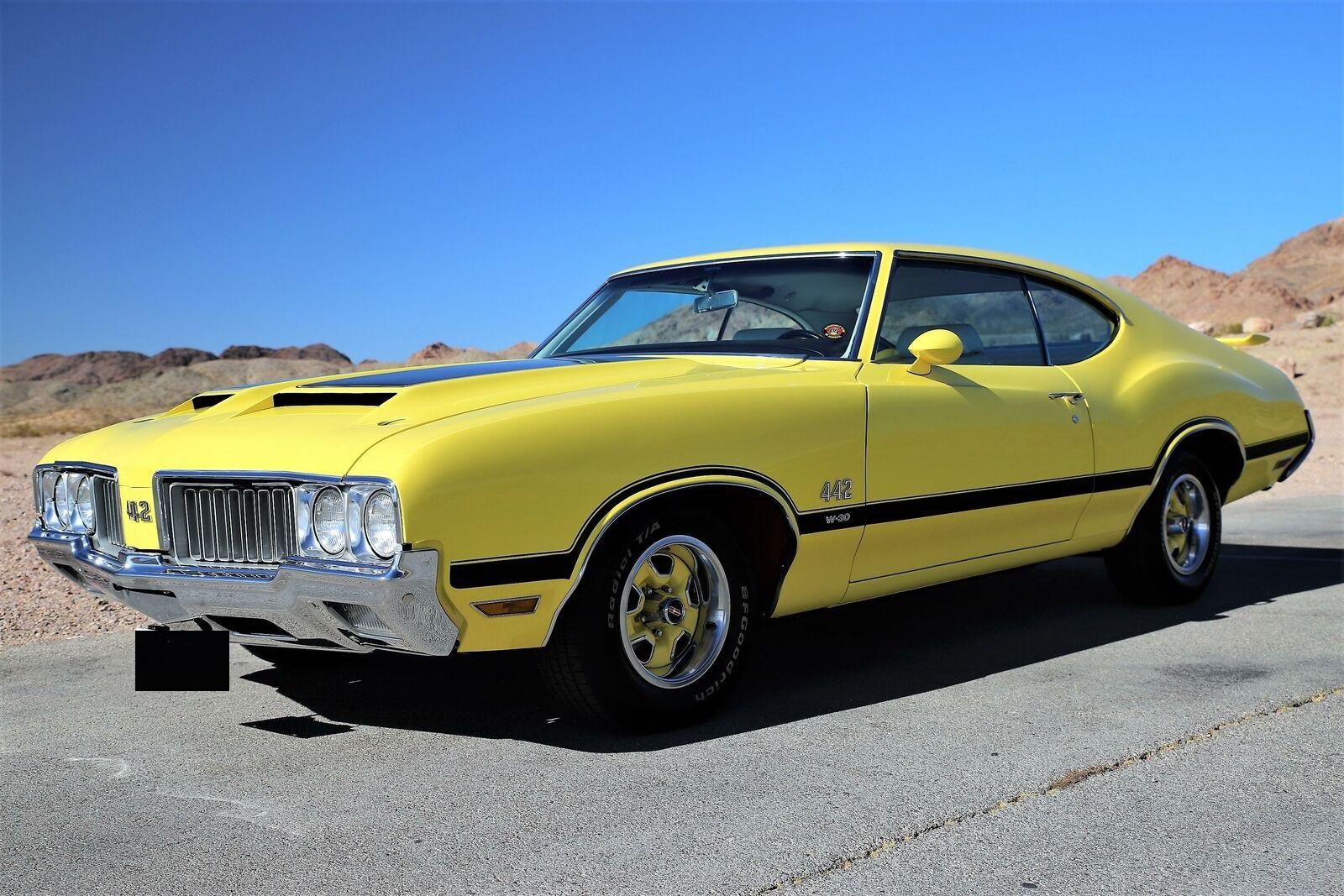 1970 oldsmobile 442 442 w-30 performance option sebring yellow with white interior