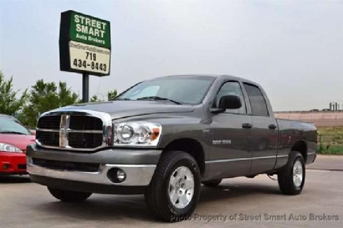 used 2007 dodge ram 1500 4x4 slt hemi quad cab, tow pack and bed liner truck in colorado springs, co