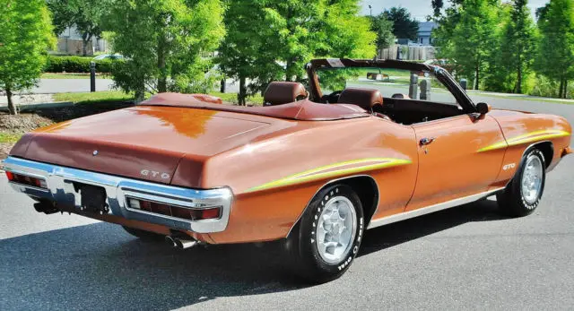 flawless restoration 4 speed 1971 pontiac gto convertible 400 4br a/c,p.s,p.b