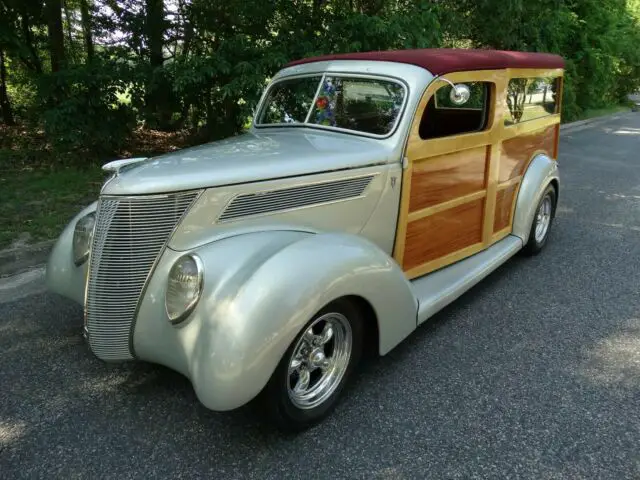 1937 ford woody wagon, woodie, real ford steel, 350 v8, automatic trans