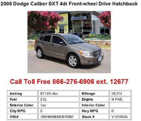 2008 dodge caliber sxt 4dr front-wheel drive hatchback tan in dallas, tx