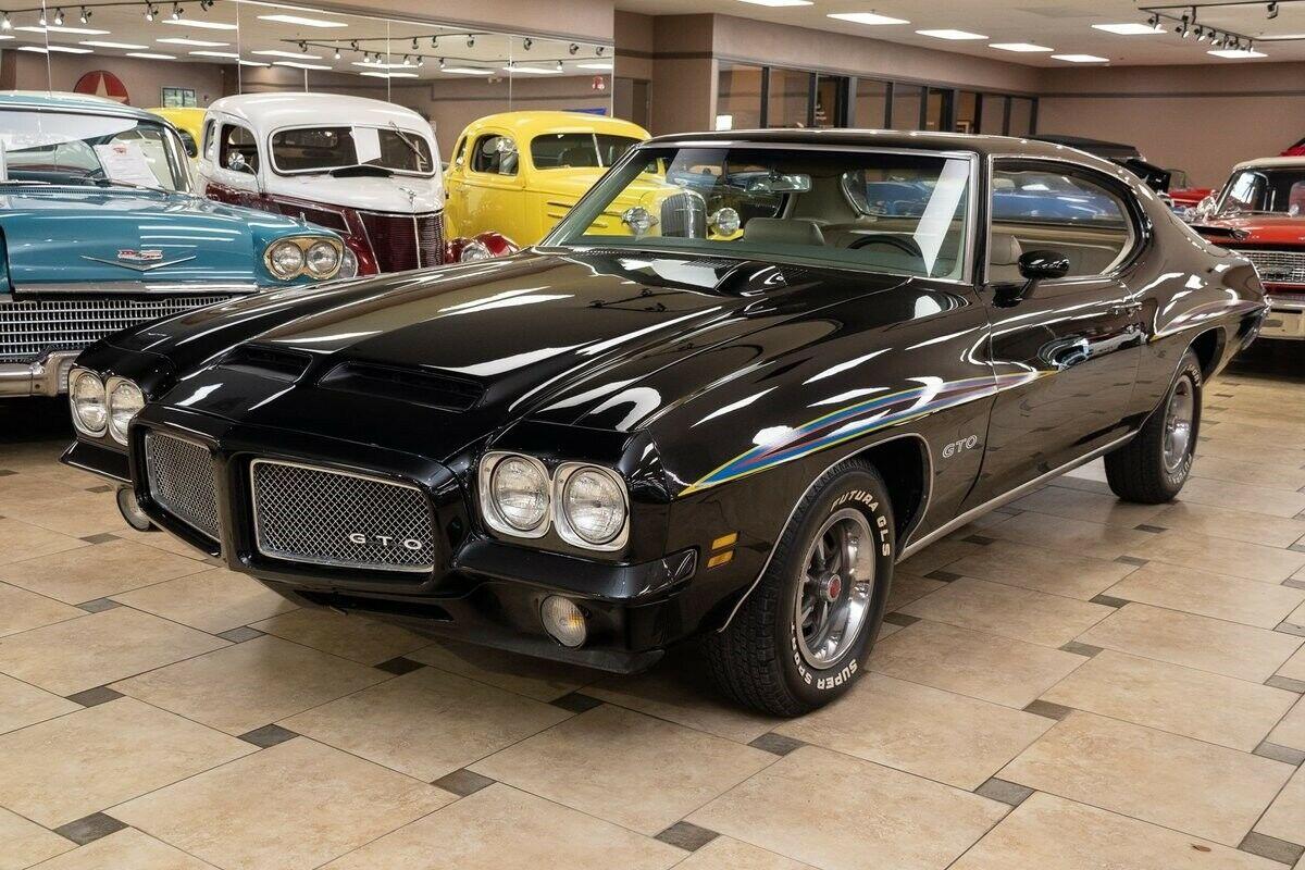 1971 pontiac gto black 400ci 300 hp v8 engine m20 4 speed manual
