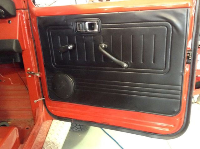 1975 toyota fj-40 land cruiser, freeborn red, ambulance doors, restored