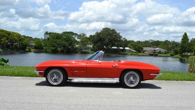 riverside red 327 v8 rd code factory 300 hp 4 speed side pipes knock off wheels