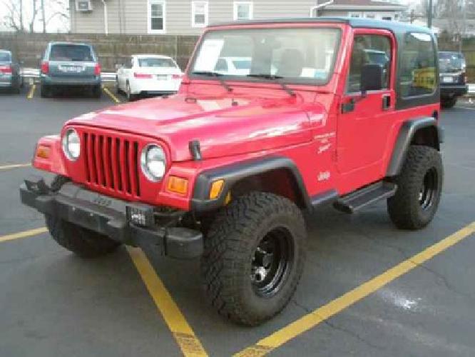 2001 jeep wrangler sport red, 98,000 mi, 2 dr, 6 cyl, abs, air bags in harrison, ny