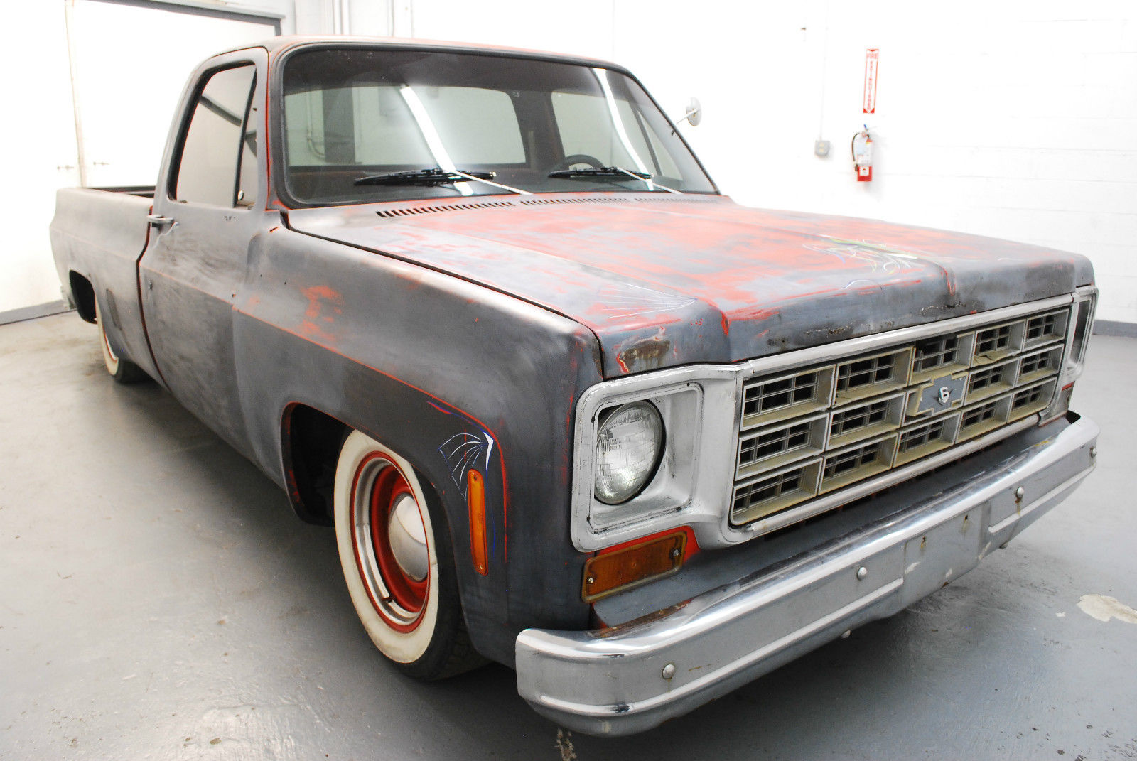1977 chevrolet c-10 ratrod patina air ride disc brakes automatic 6 cylinder nice