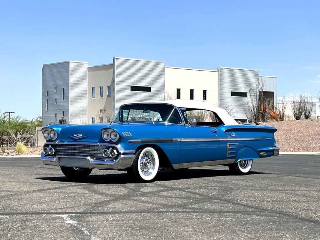 1958 chevrolet bel air impala 13950 miles silver blue metallic