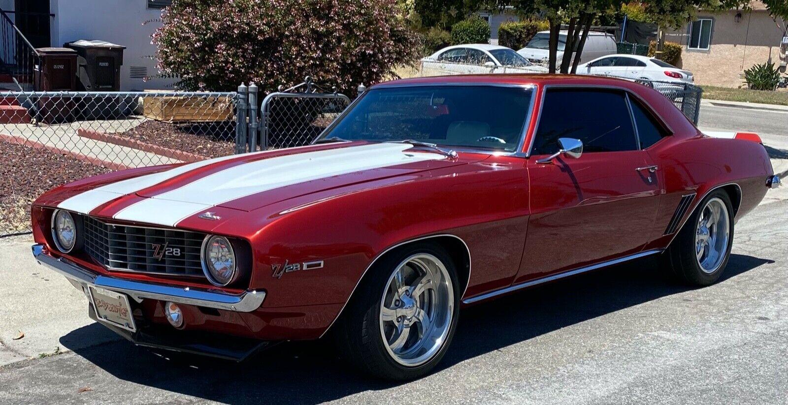 1969 chevrolet camaro white florescent stripes beautiful exterior color