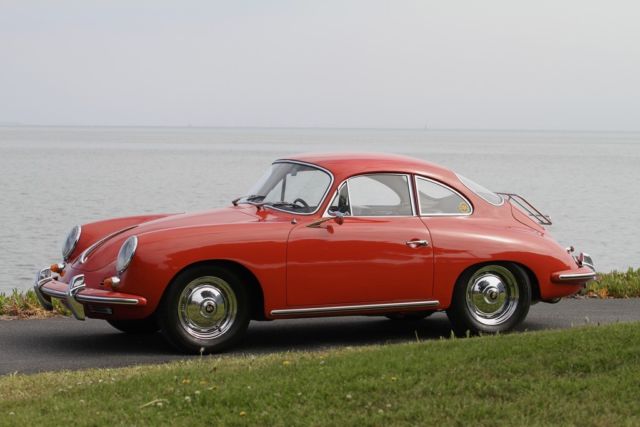 beautiful 1963 porsche 356b 1600 s karmann coupe. california owned. red/black
