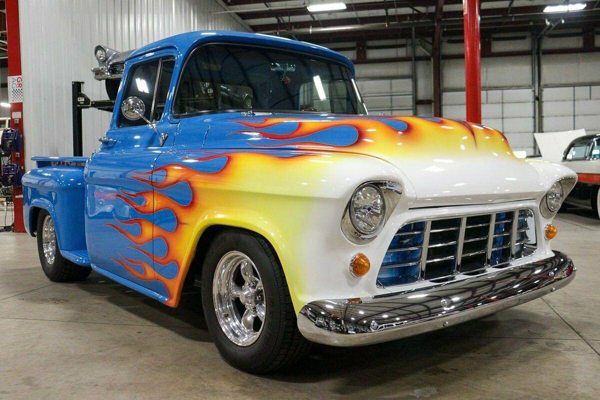 1955 chevrolet pickup 93966 miles competition blue pickup truck
