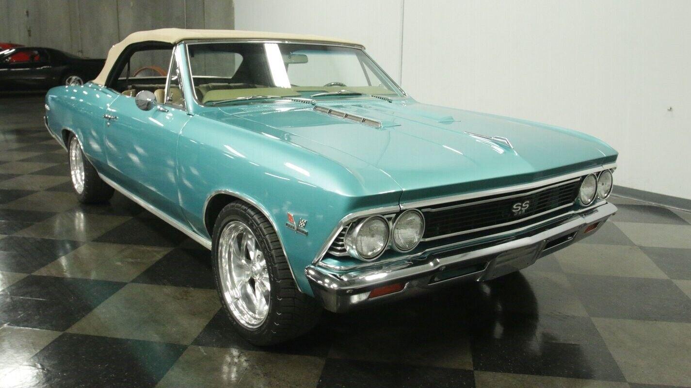 1966 chevrolet chevelle ss 454 tribute convertible slick aquamarine paint
